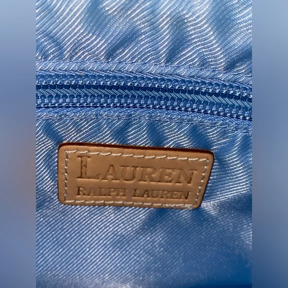 Small Lauren Ralph Lauren Hobo Plaid Blue Handbag - Picture 7 of 14